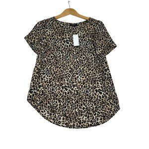 NEW Premise Leopard Print Blouse size XS Brown/Tan